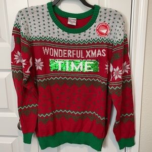 NWOT Reversible sequins Ugly Christmas Sweater XXL